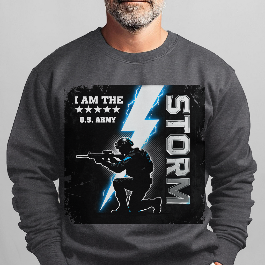 I Am the Storm US Army Military Sweatshirt product image 7