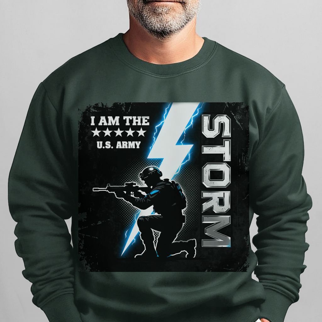I Am the Storm US Army Military Sweatshirt product image 11