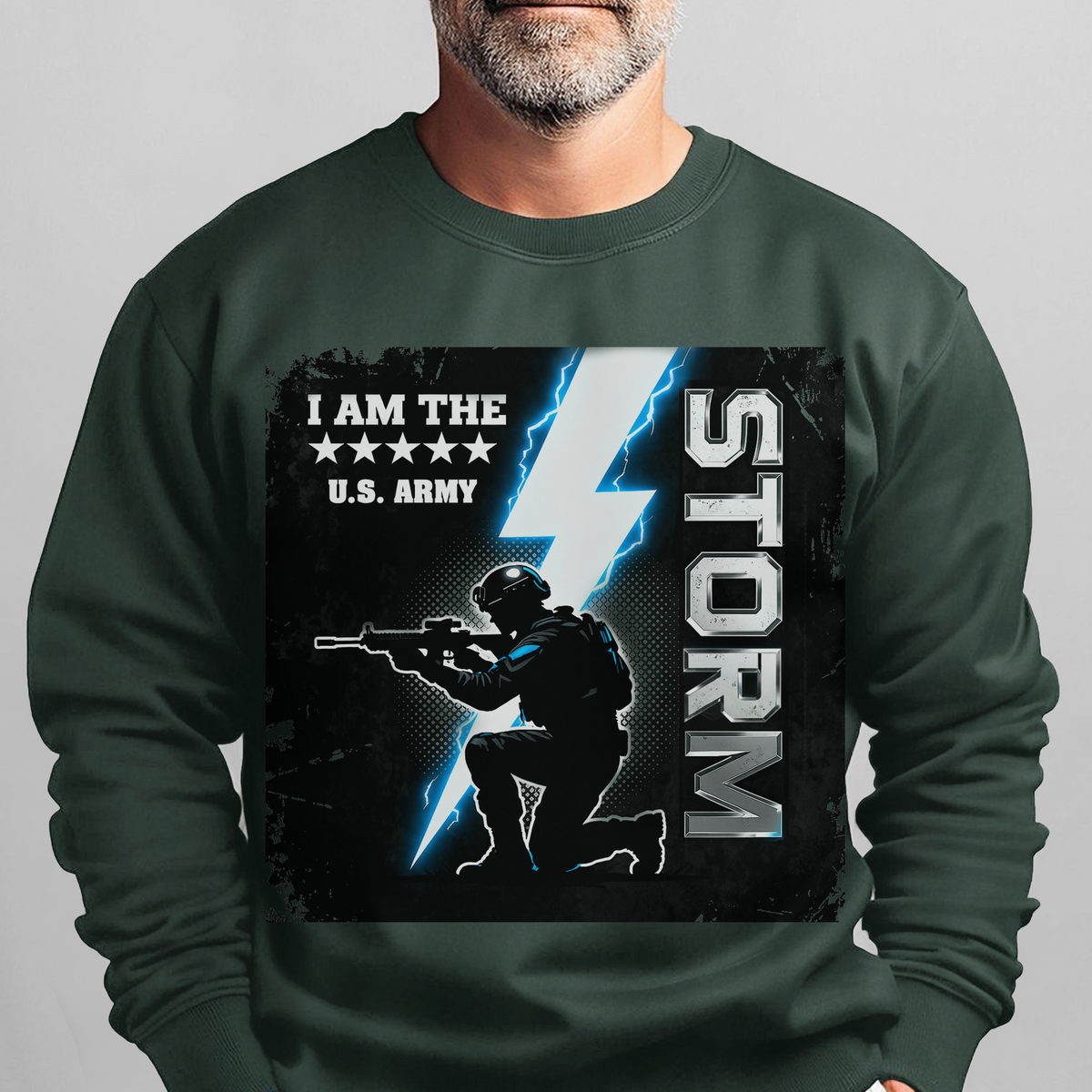 I Am the Storm US Army Military Sweatshirt product image 11