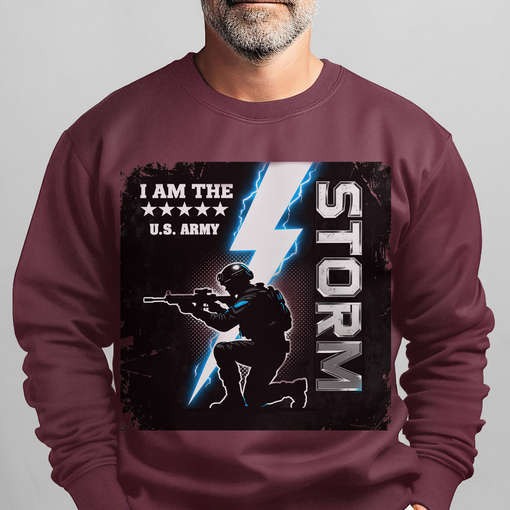 I Am the Storm US Army Military Sweatshirt product image 14