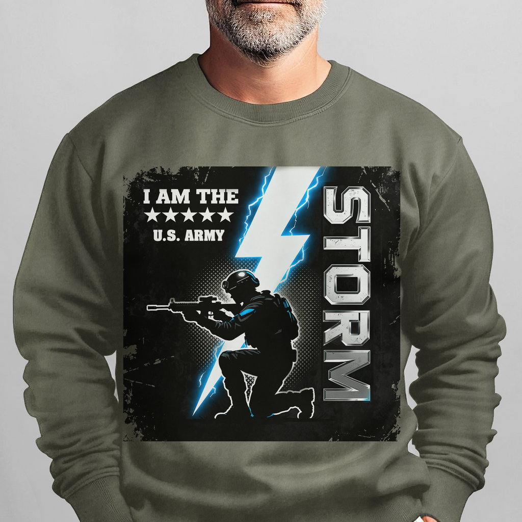 I Am the Storm US Army Military Sweatshirt product image 10
