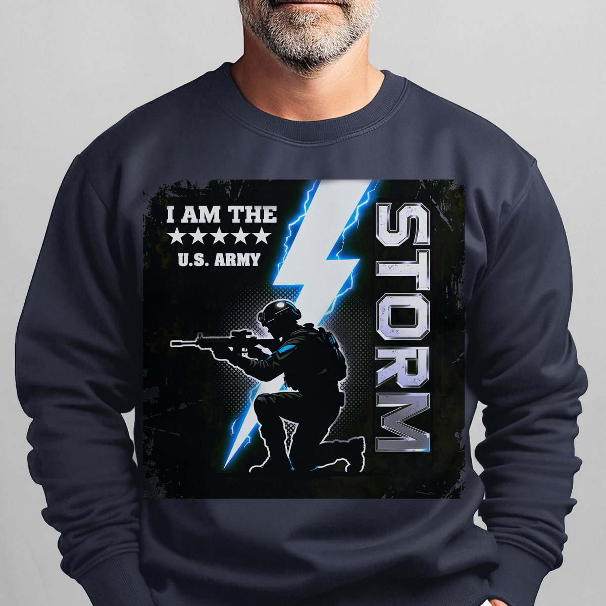 I Am the Storm US Army Military Sweatshirt product image 8