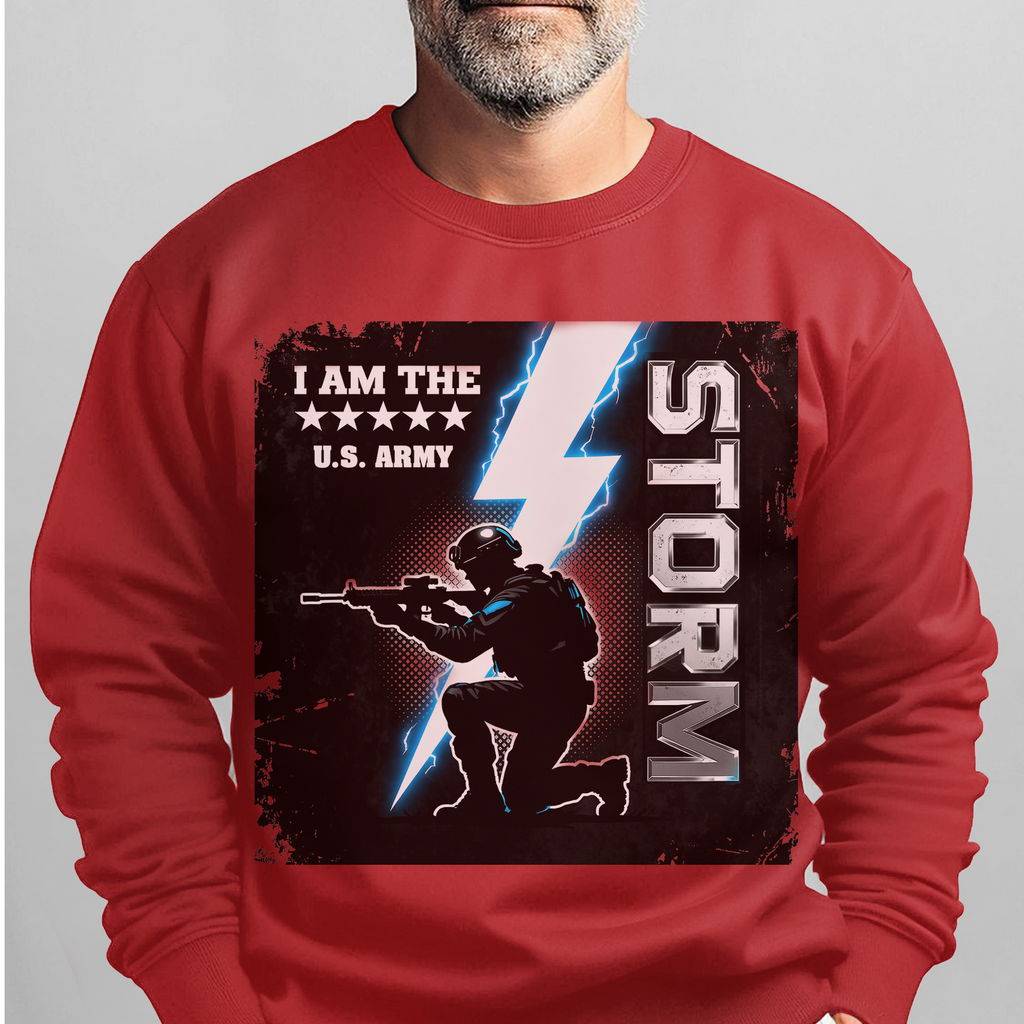 I Am the Storm US Army Military Sweatshirt product image 12