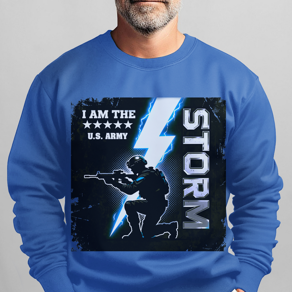 I Am the Storm US Army Military Sweatshirt product image 13