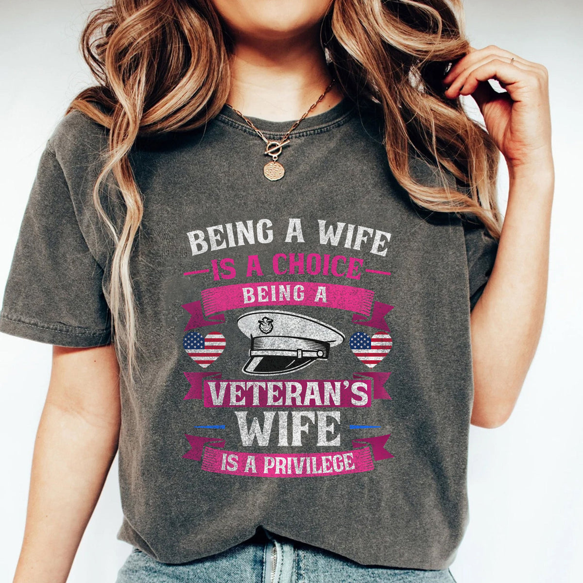 Proud Veteran’s Wife Comfort Colors T-Shirt product image 1