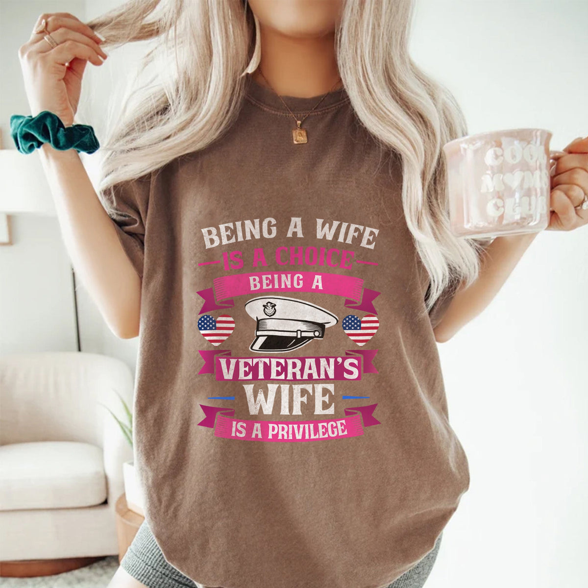 Proud Veteran’s Wife Comfort Colors T-Shirt product image 5