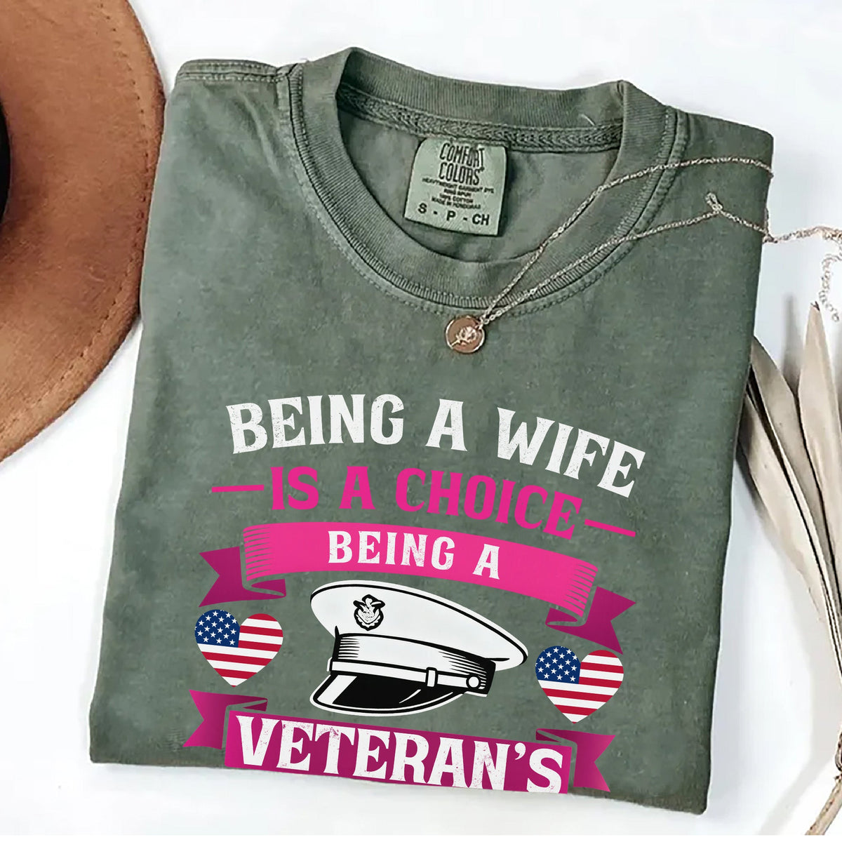 Proud Veteran’s Wife Comfort Colors T-Shirt product image 9