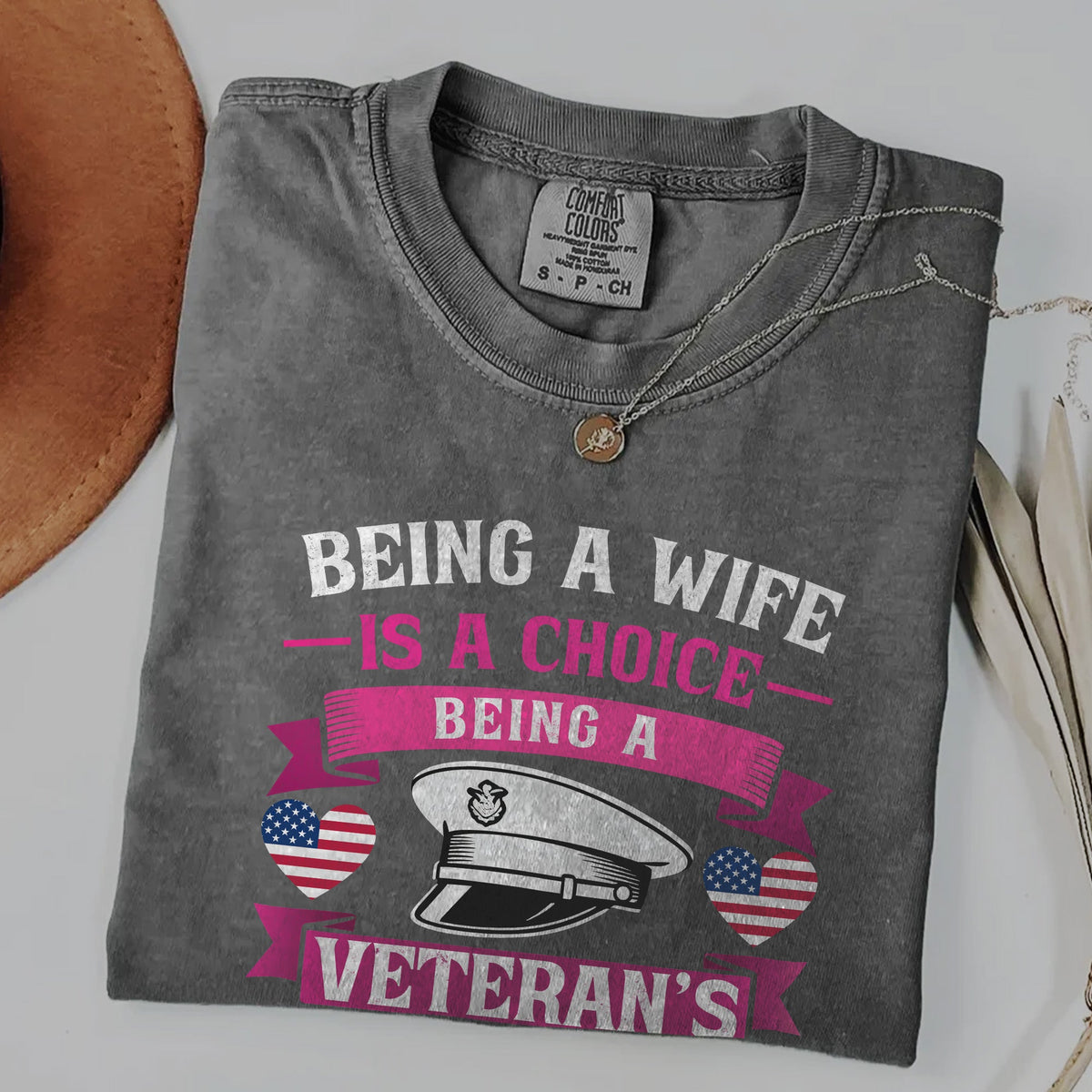 Proud Veteran’s Wife Comfort Colors T-Shirt product image 13
