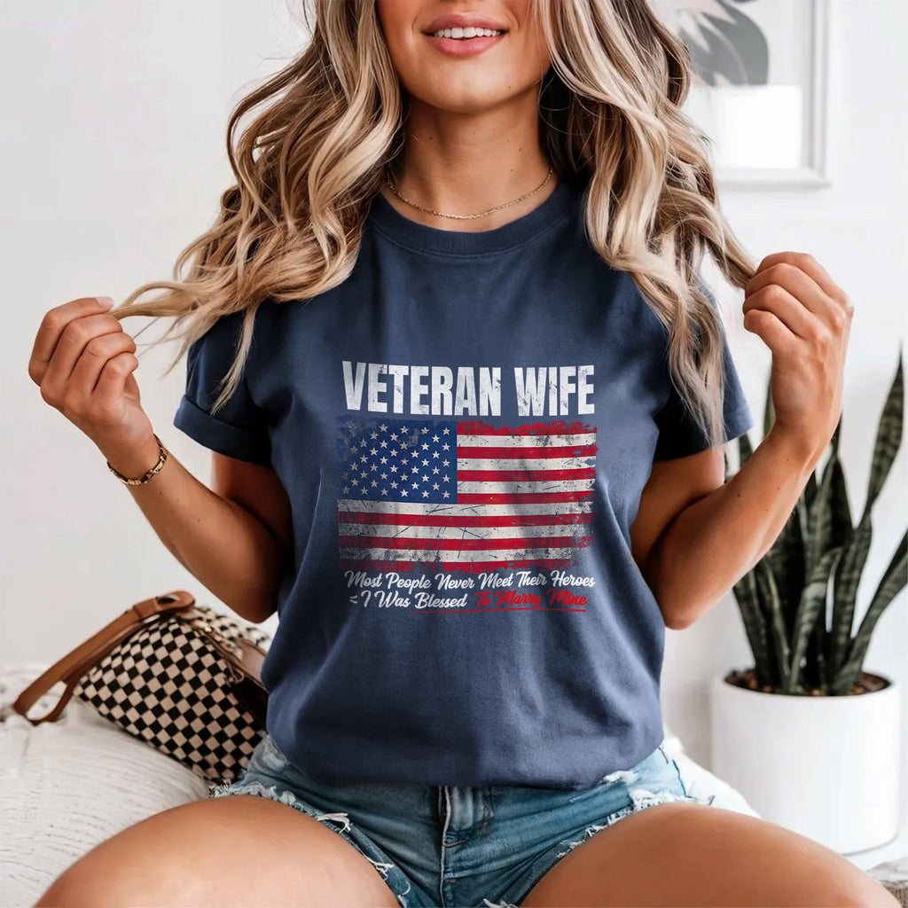 Married My Hero Veteran Wife Comfort Colors T-Shirt product image 4
