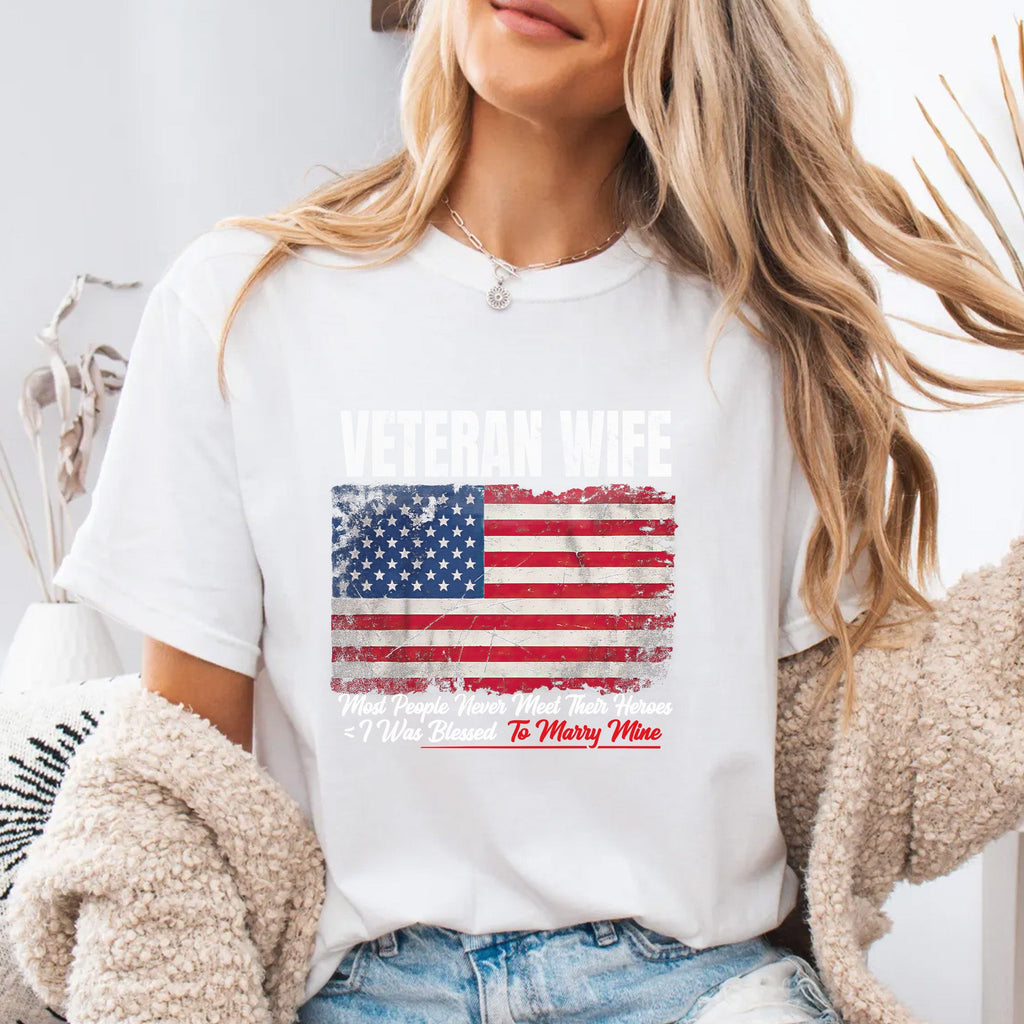 Married My Hero Veteran Wife Comfort Colors T-Shirt product image 14