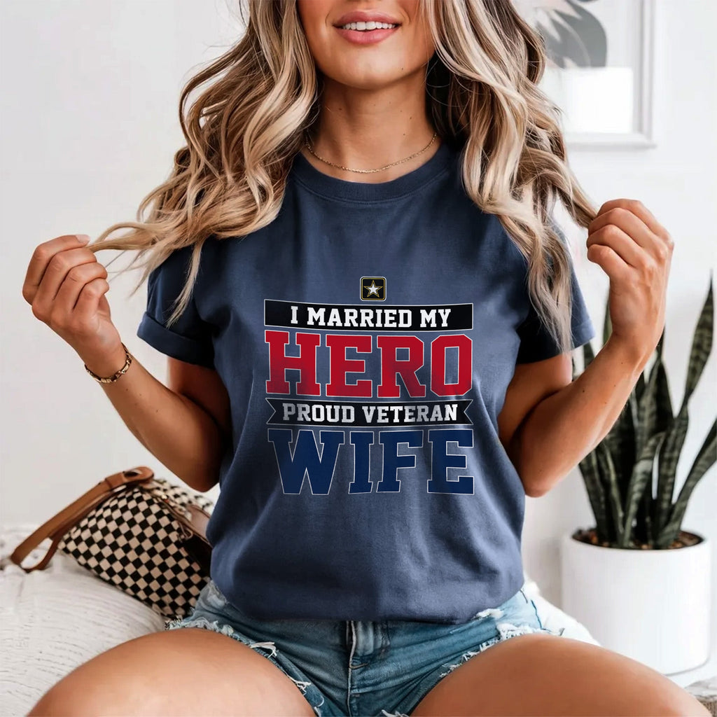 I Married My Hero Proud Comfort Colors T-Shirt product image 4