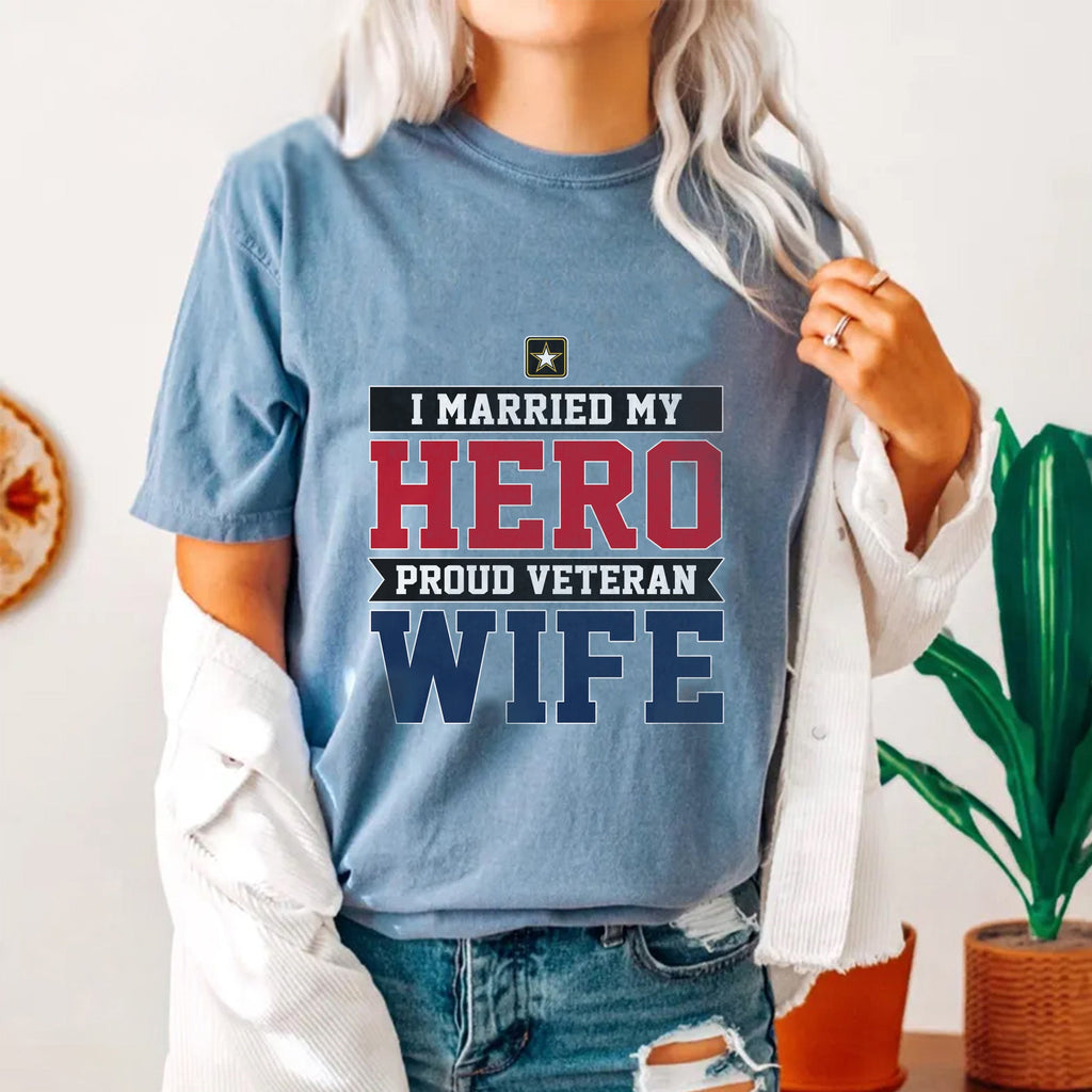 I Married My Hero Proud Comfort Colors T-Shirt product image 7