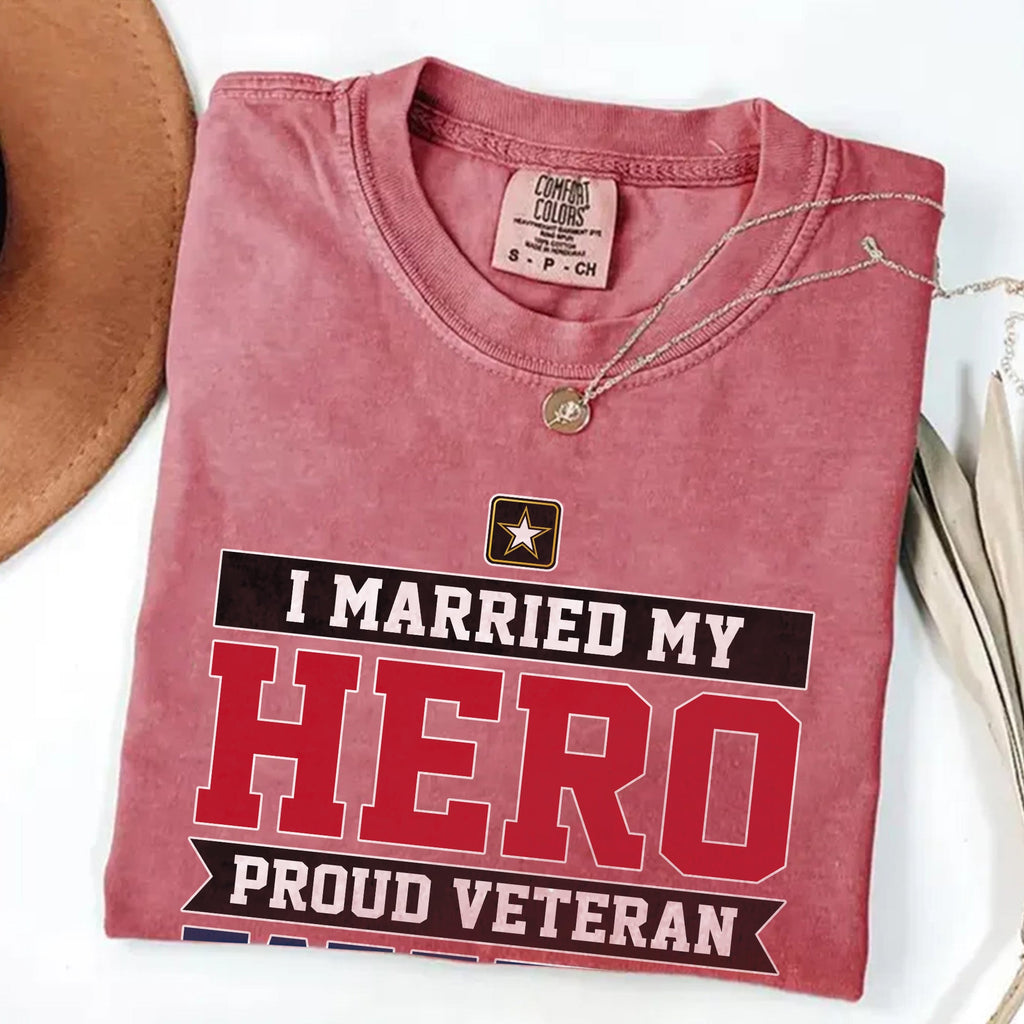 I Married My Hero Proud Comfort Colors T-Shirt product image 10