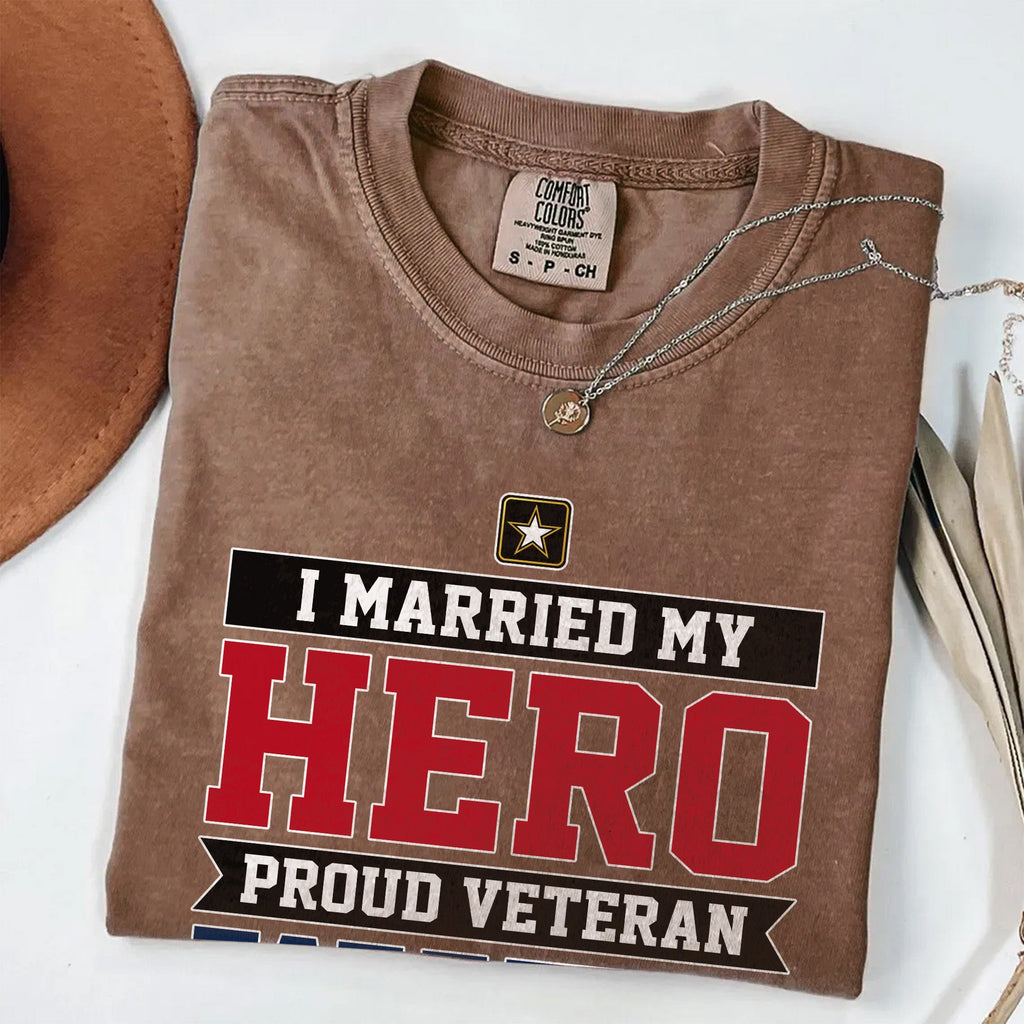 I Married My Hero Proud Comfort Colors T-Shirt product image 11