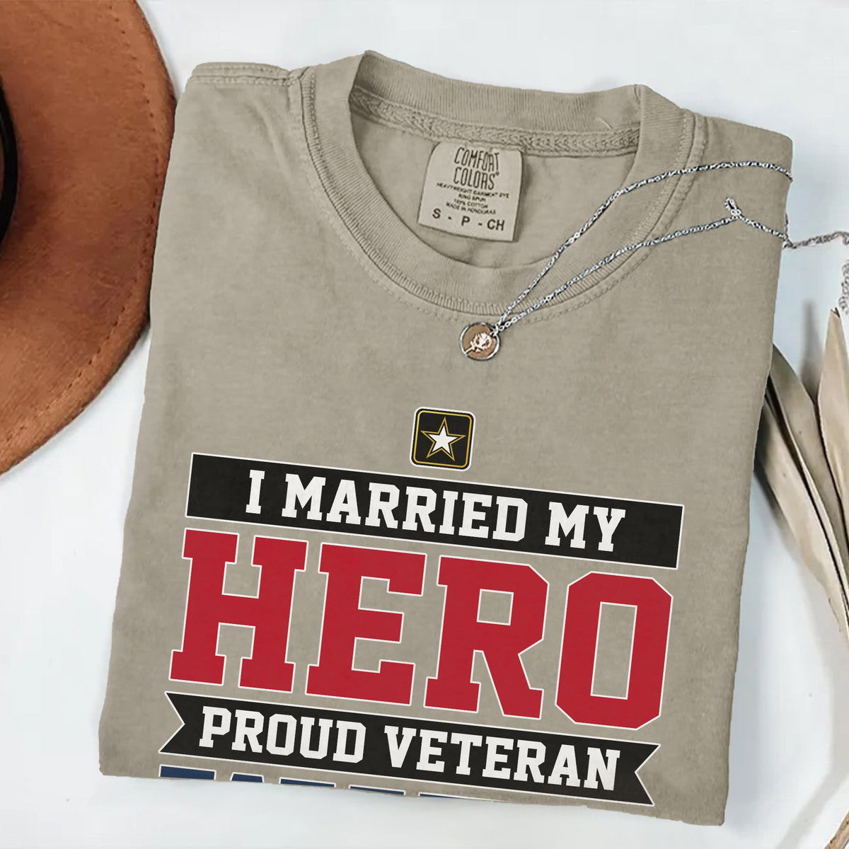 I Married My Hero Proud Comfort Colors T-Shirt product image 16