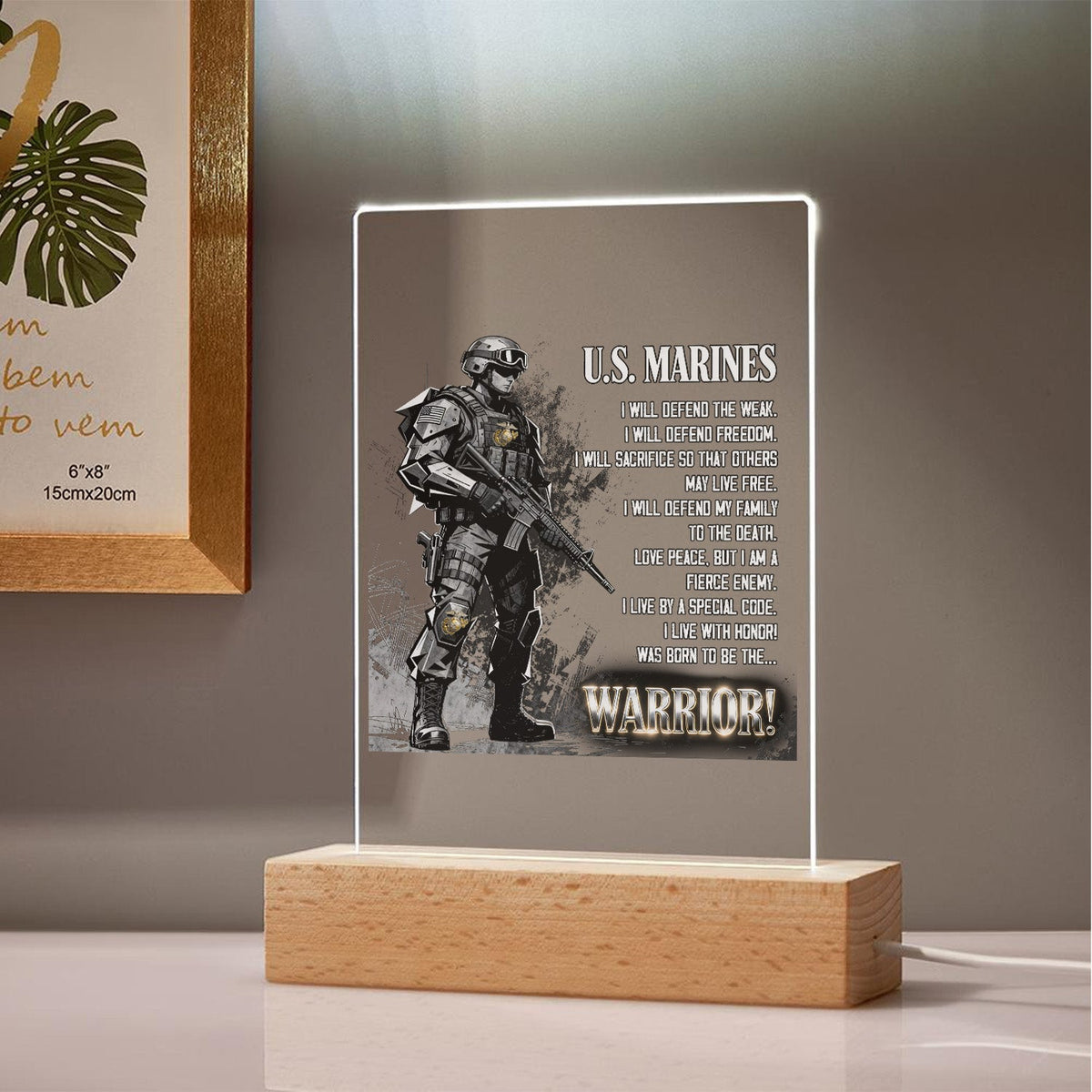 US Marines Honor Courage Led Night Light