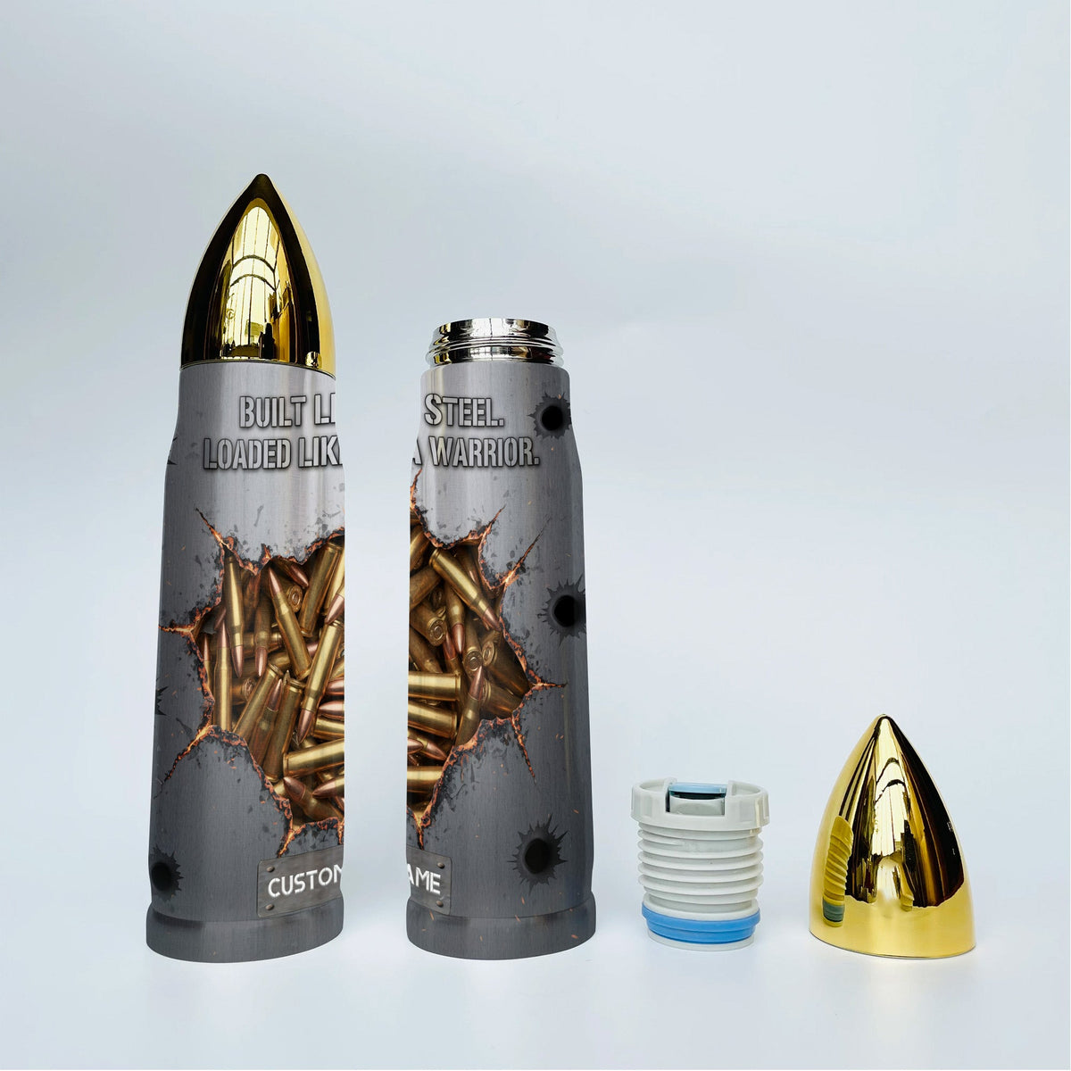 Built Like Steel Personalized All-Over Print Bullet Tumbler