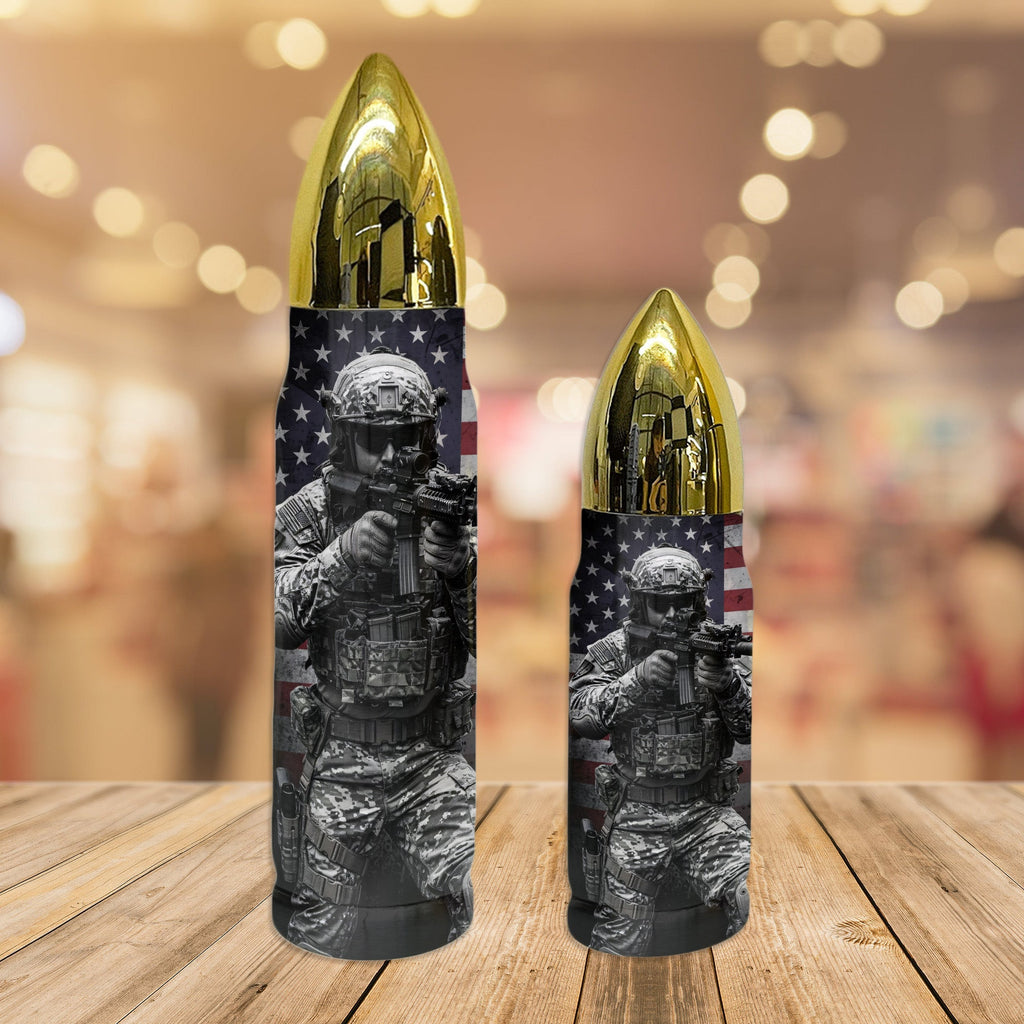 US Veteran Pride All-over Print Personalized Bullet Tumbler