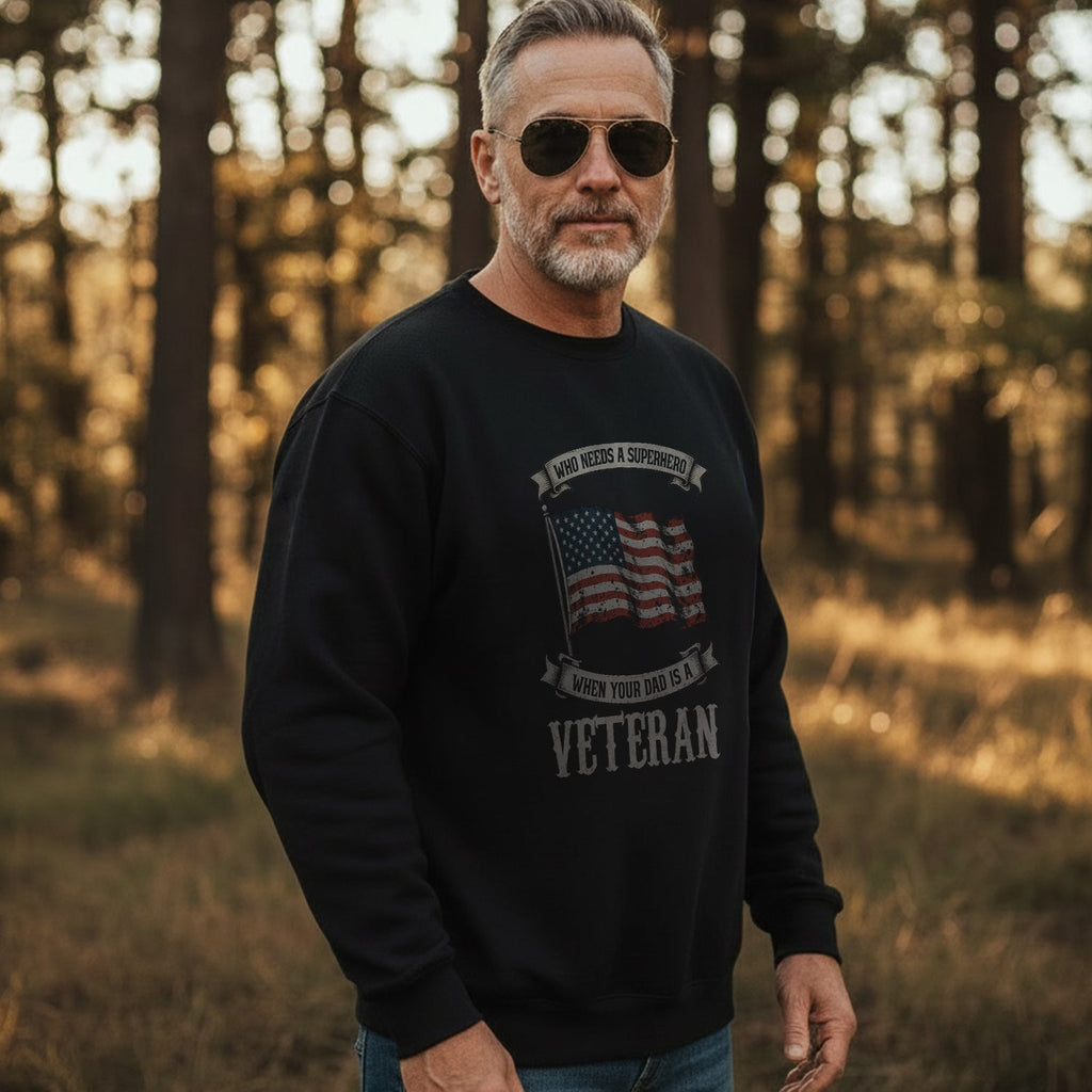 Dad - Our Real-Life Superhero Veteran Sweatshirt product image 3
