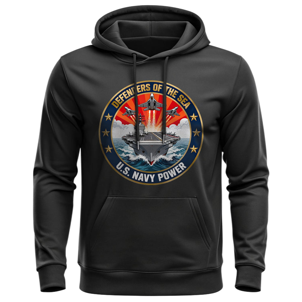 Defenders of the Sea US Navy Power Military Hoodie product image 1