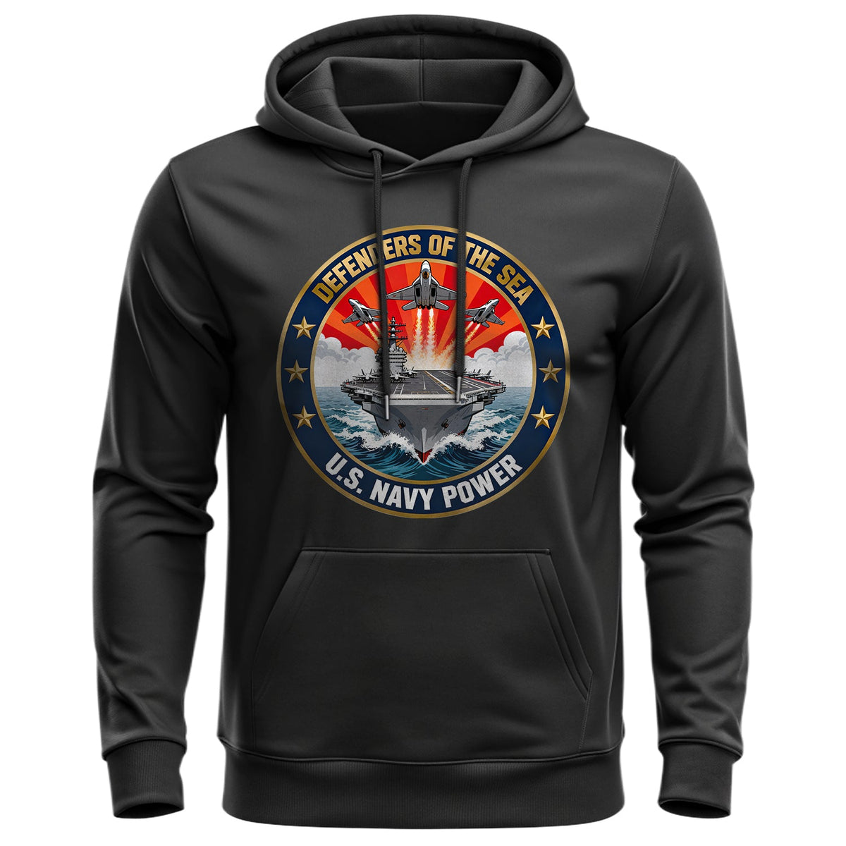 Defenders of the Sea US Navy Power Military Hoodie product image 1
