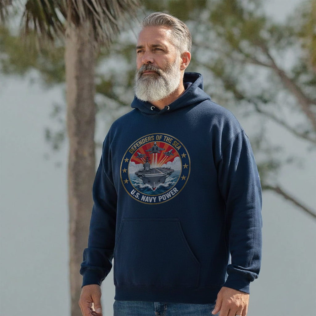 Defenders of the Sea US Navy Power Military Hoodie product image 2