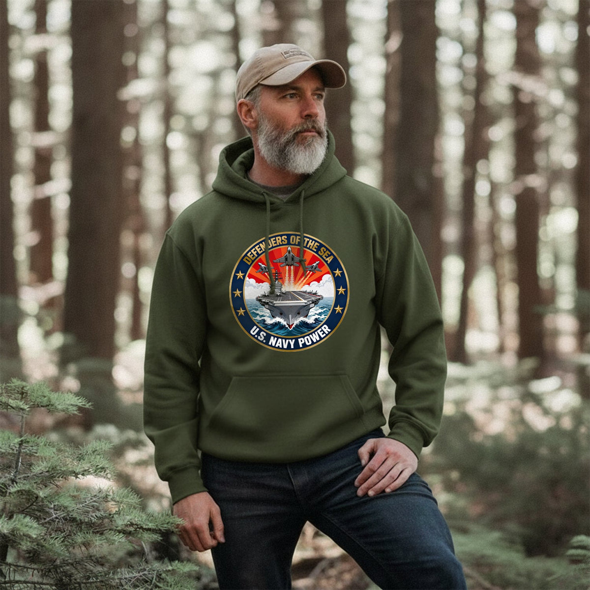 Defenders of the Sea US Navy Power Military Hoodie product image 4