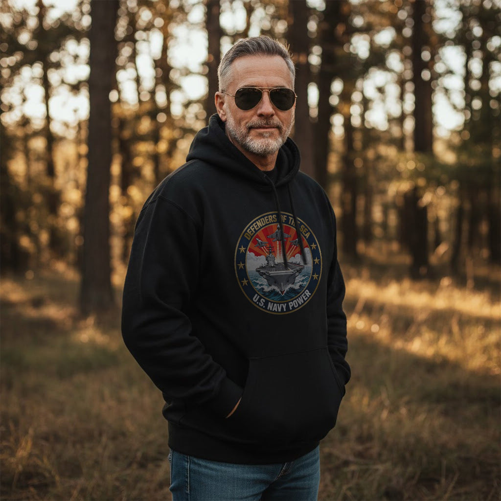 Defenders of the Sea US Navy Power Military Hoodie product image 5