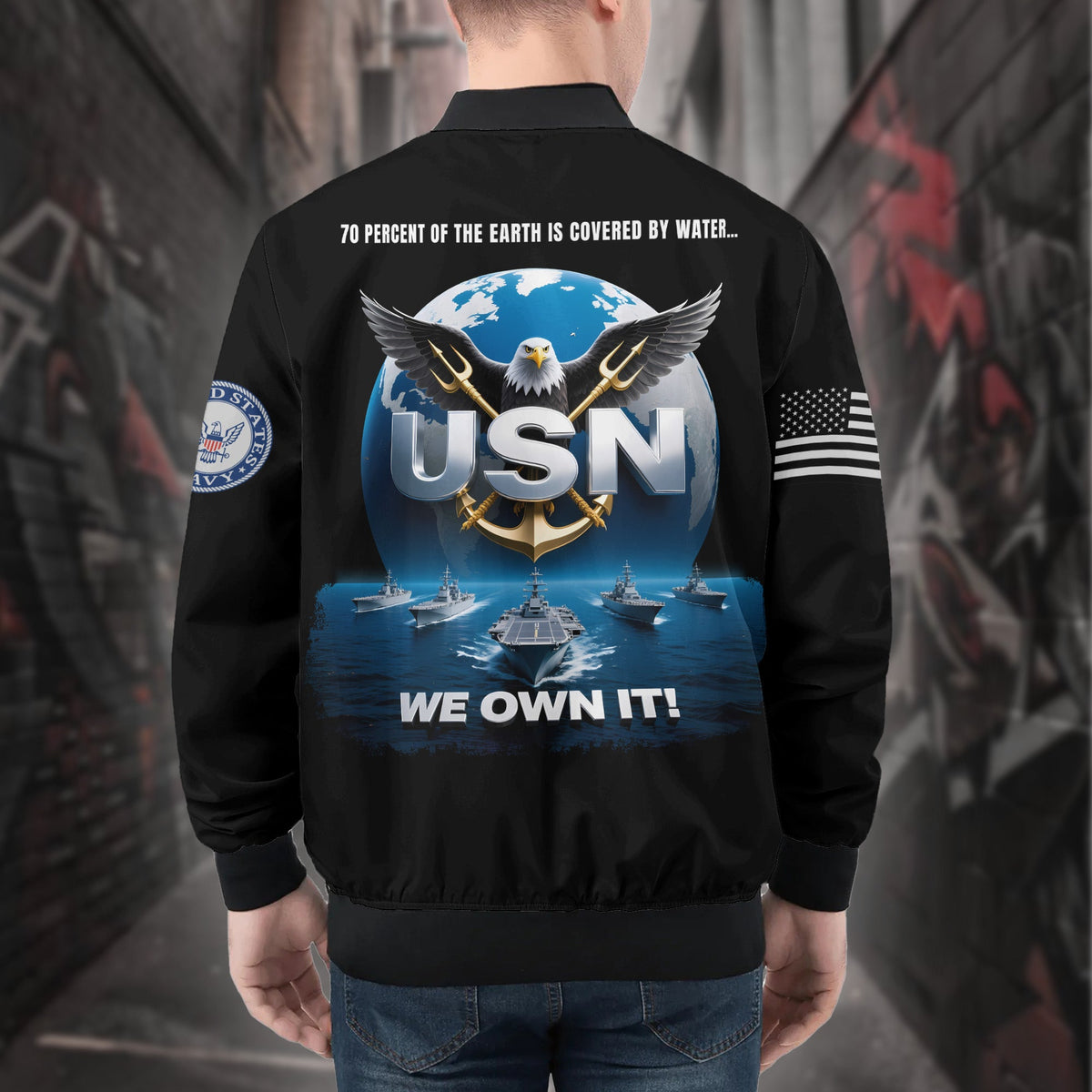 U.S. Navy Personalized All-Over Print Bomber Jacket product image 2