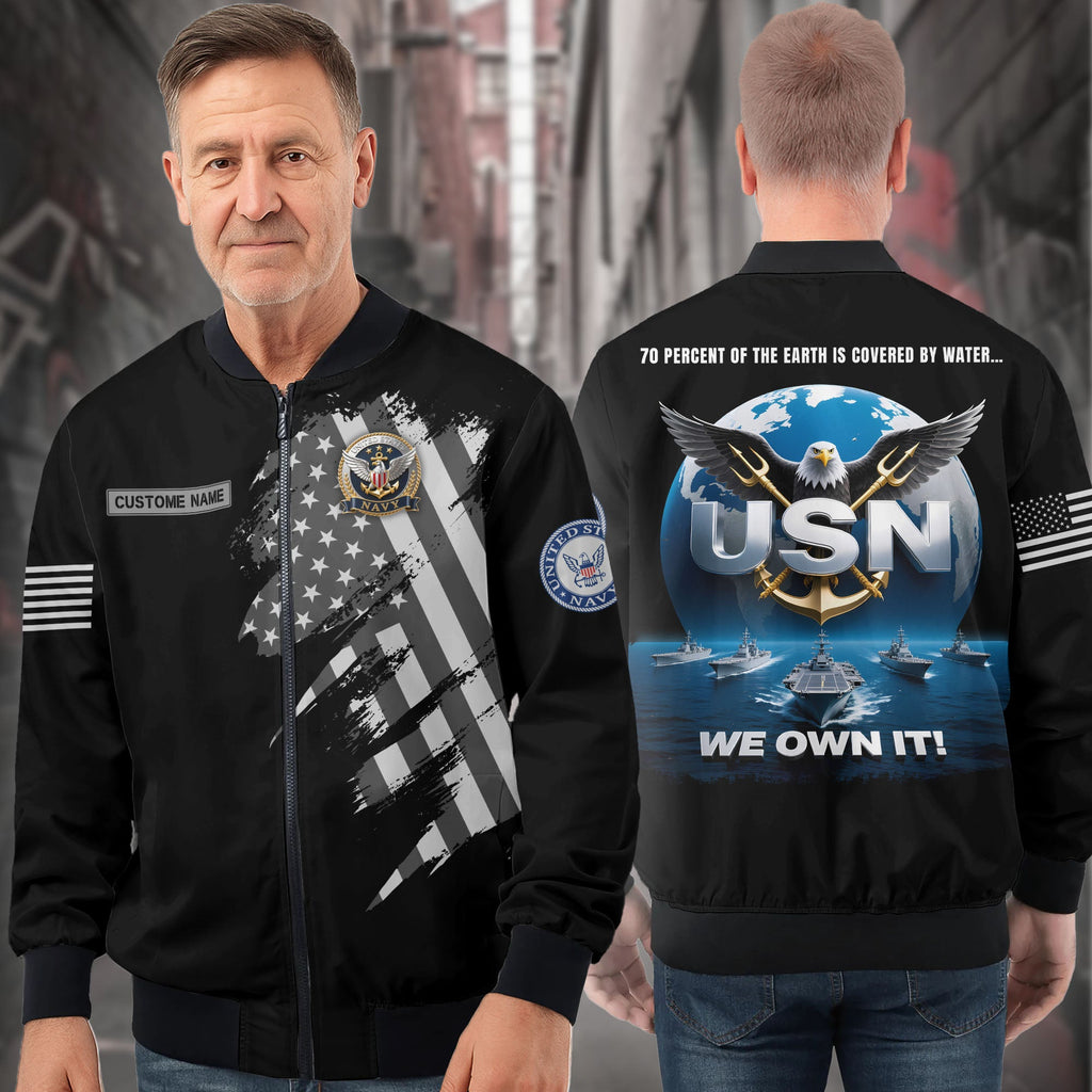 U.S. Navy Personalized All-Over Print Bomber Jacket product image 3