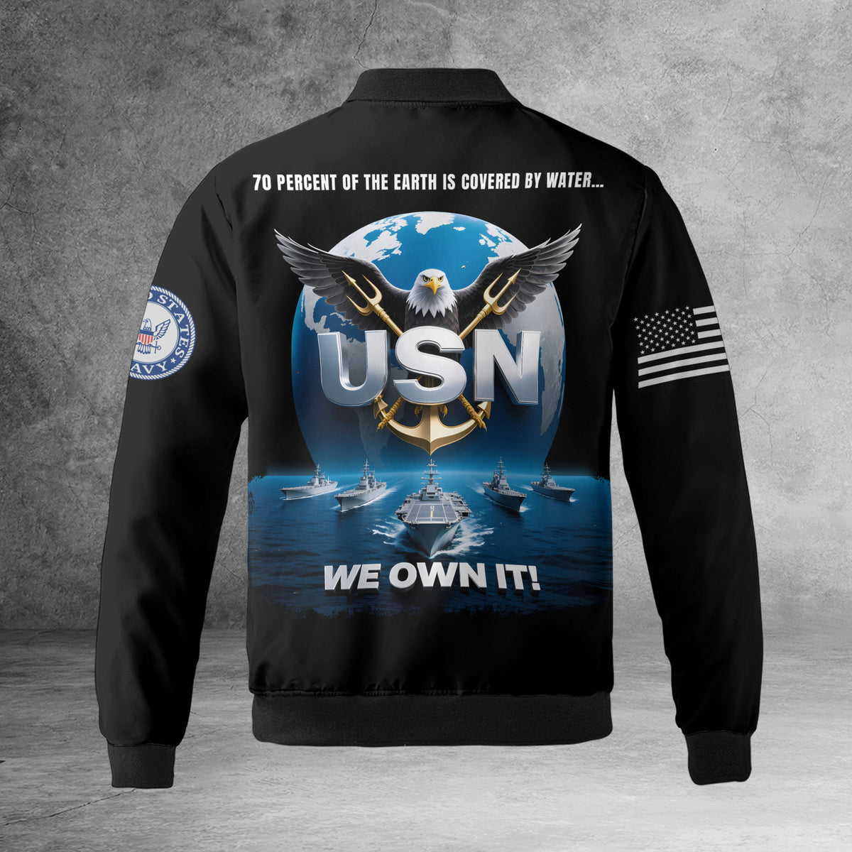 U.S. Navy Personalized All-Over Print Bomber Jacket product image 7