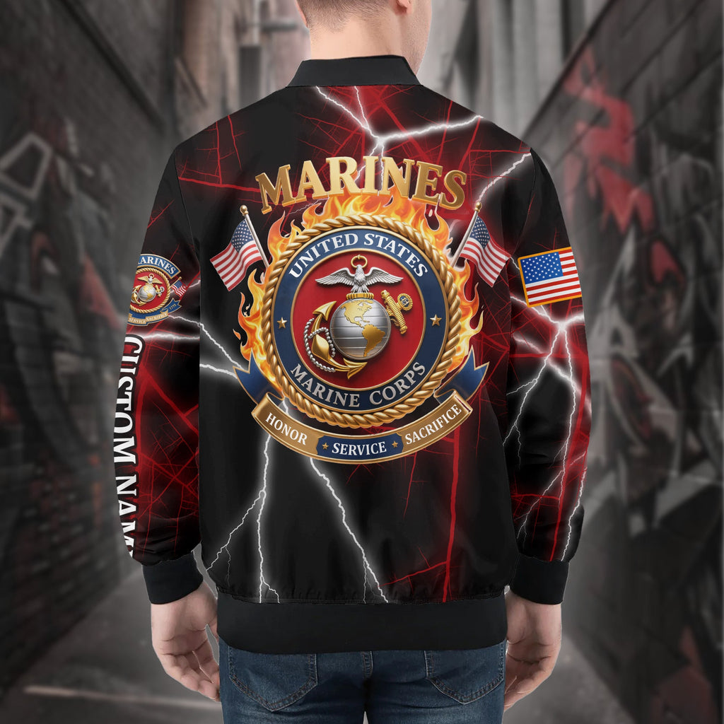 U.S. Marines Personalized All-over Print Bomber Jacket product image 2