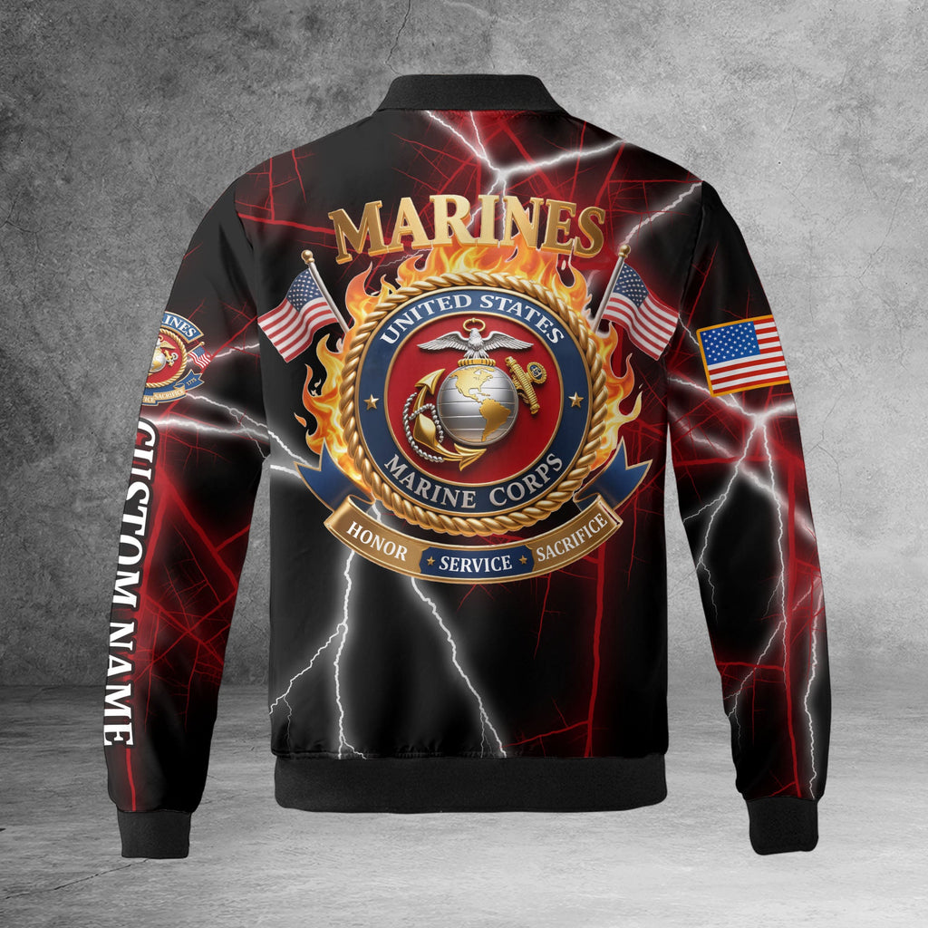 U.S. Marines Personalized All-over Print Bomber Jacket product image 7