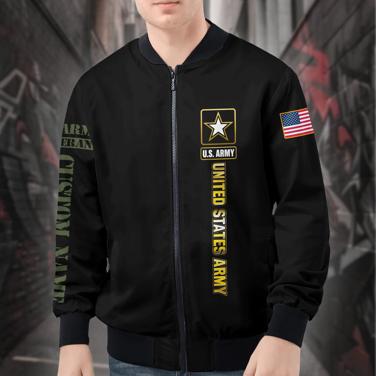 U.S Army Personalized All-over Print Bomber Jacket product image 1