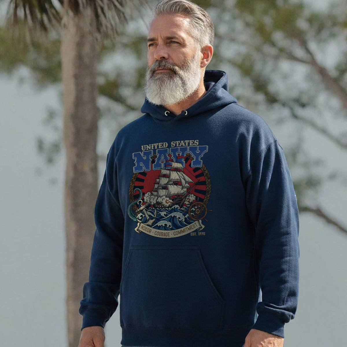 United States Navy Honor Courage Commitment Hoodie product image 2