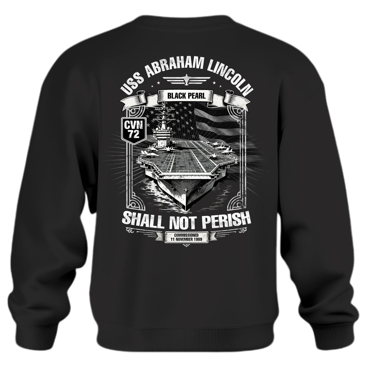 USS Abraham Lincoln CVN 72 Black Pearl Sweatshirt product image 1