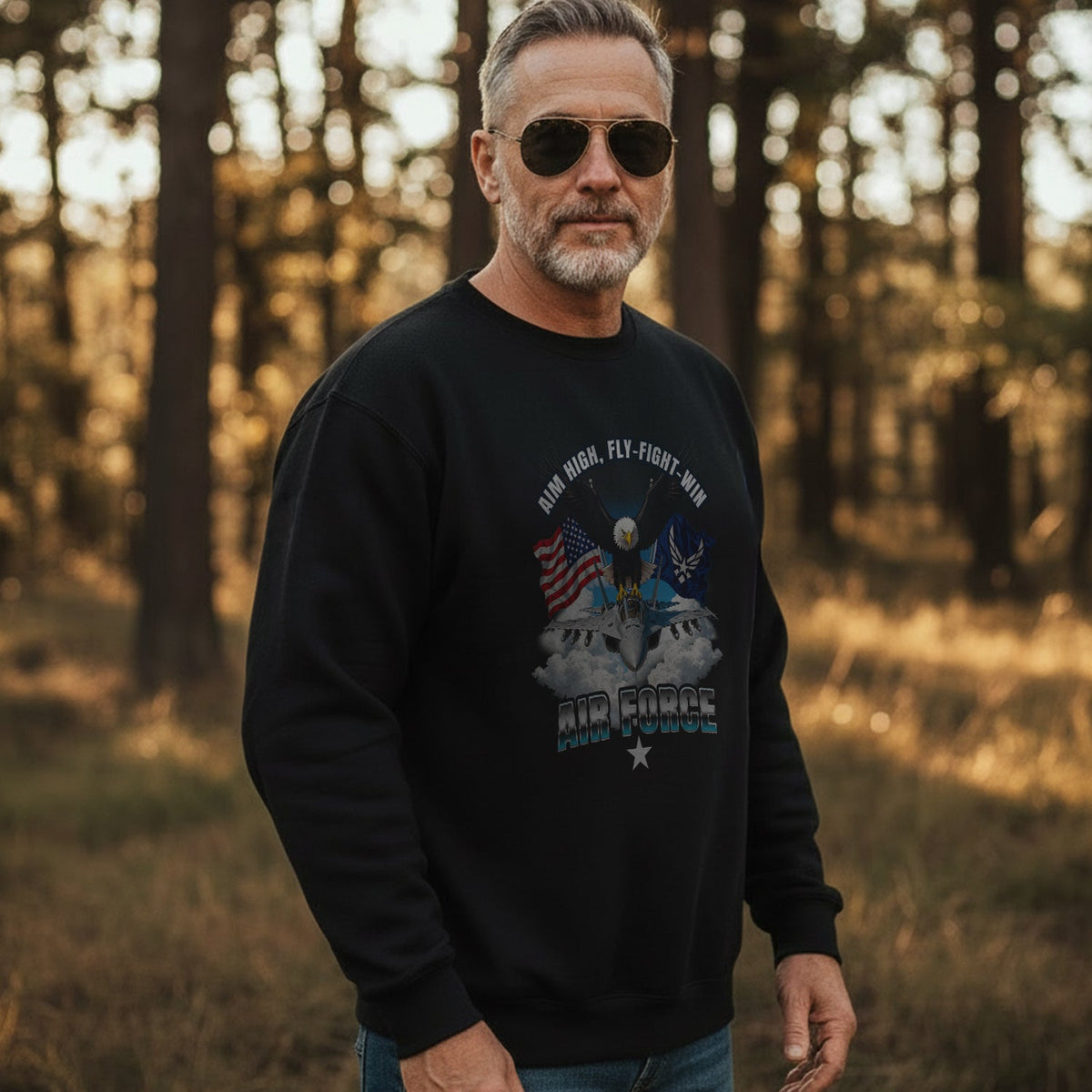 Aim High Fly Fight Win Air Force Sweatshirt product image 3