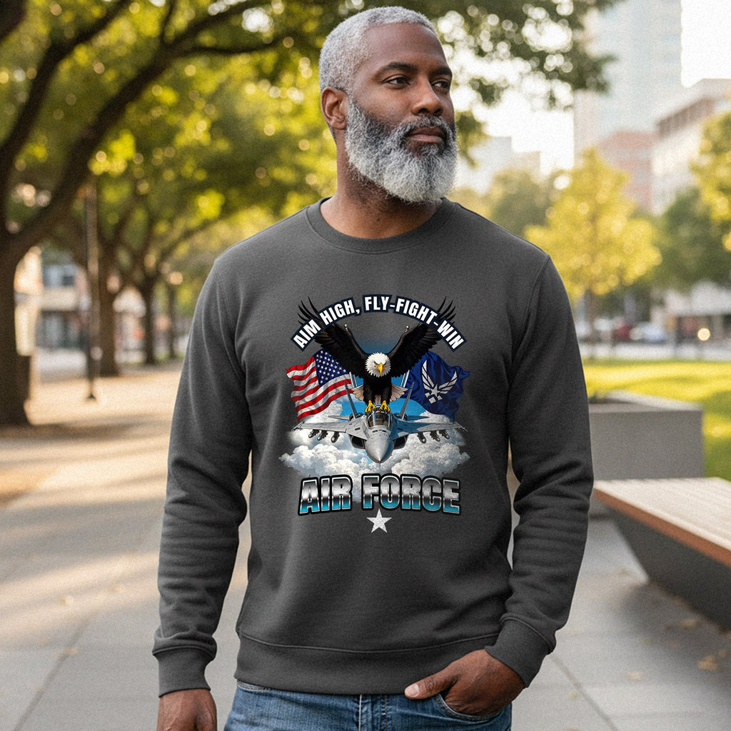 Aim High Fly Fight Win Air Force Sweatshirt product image 4