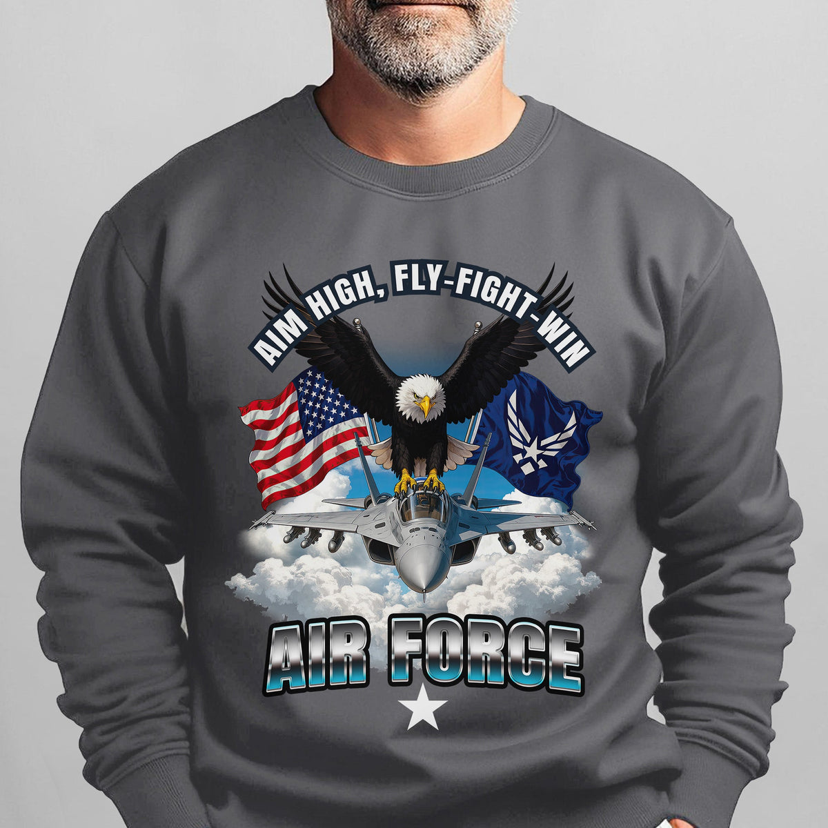 Aim High Fly Fight Win Air Force Sweatshirt product image 9