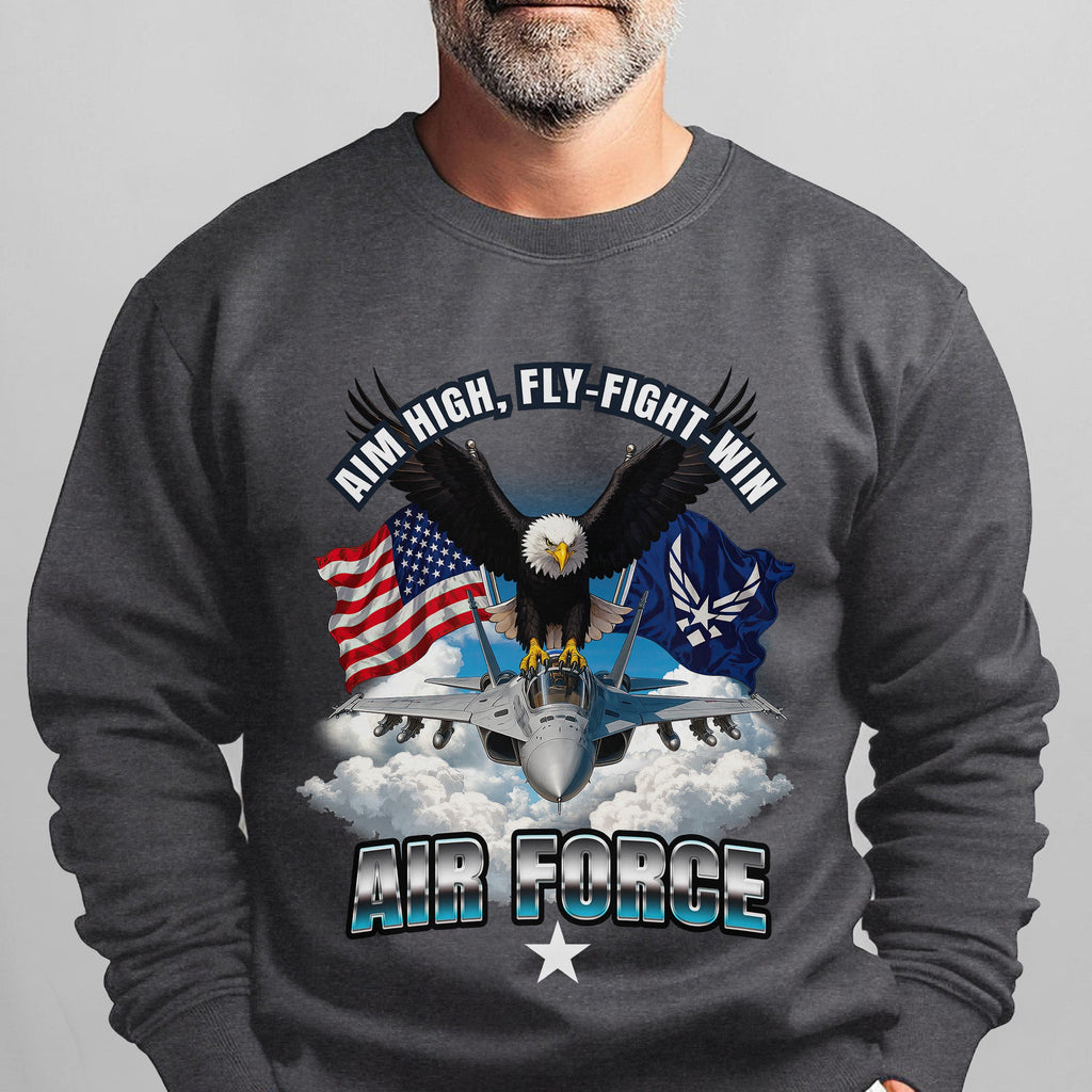 Aim High Fly Fight Win Air Force Sweatshirt product image 7