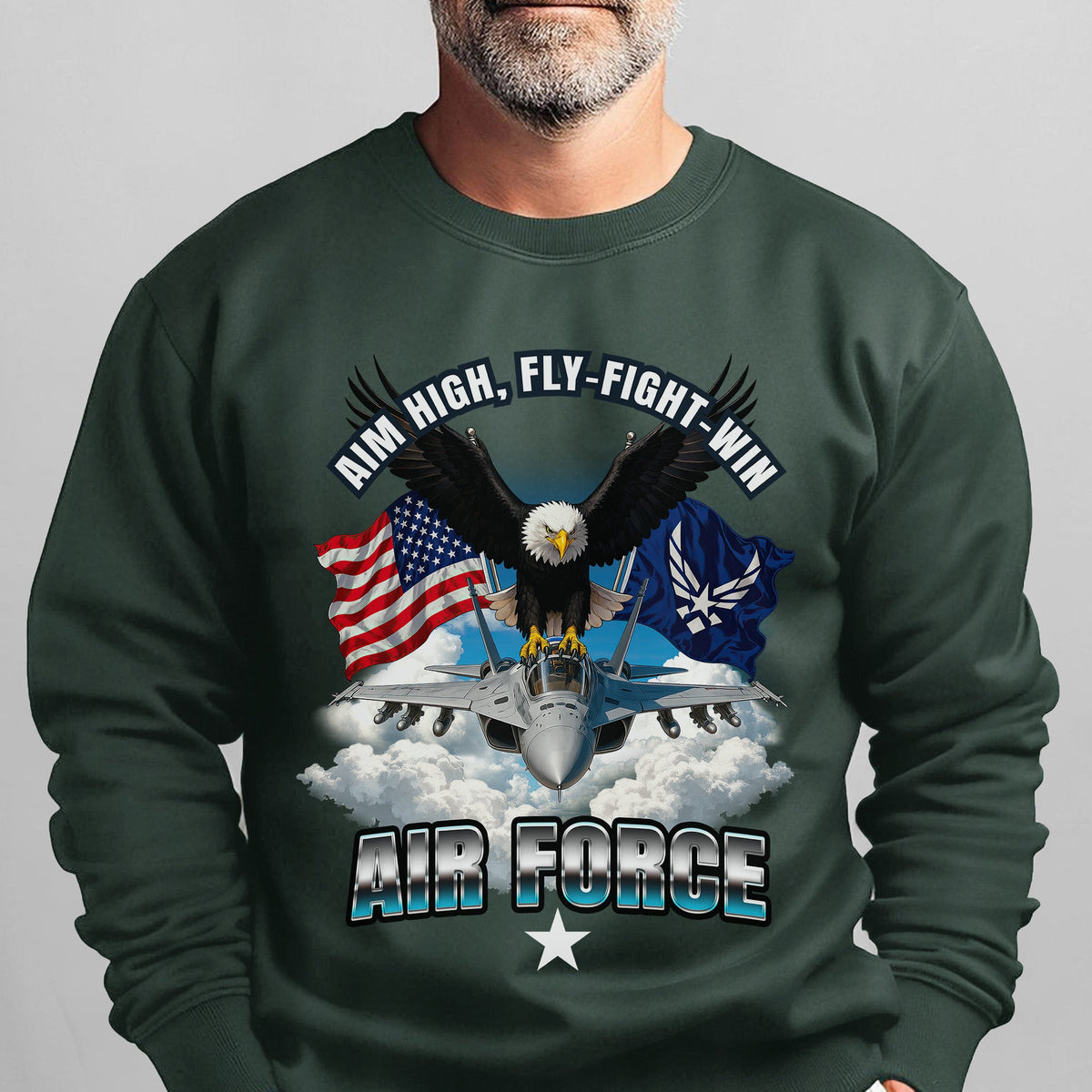 Aim High Fly Fight Win Air Force Sweatshirt product image 11
