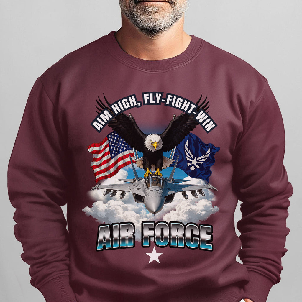 Aim High Fly Fight Win Air Force Sweatshirt product image 14