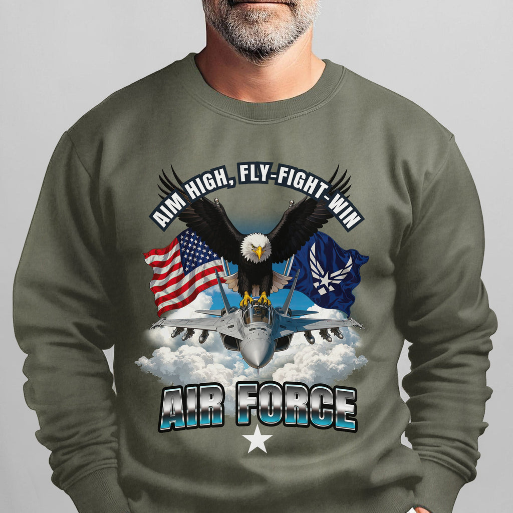 Aim High Fly Fight Win Air Force Sweatshirt product image 10