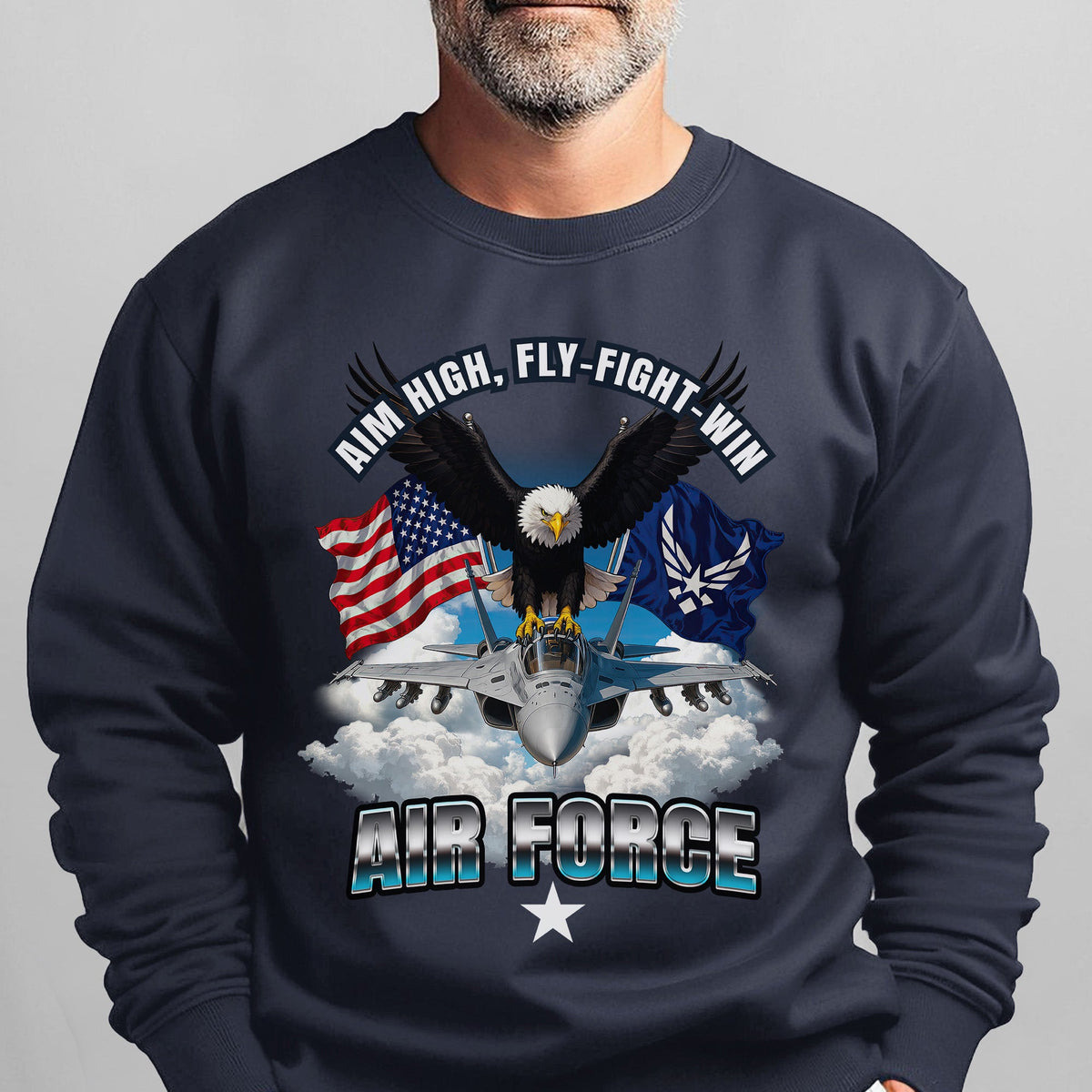 Aim High Fly Fight Win Air Force Sweatshirt product image 8