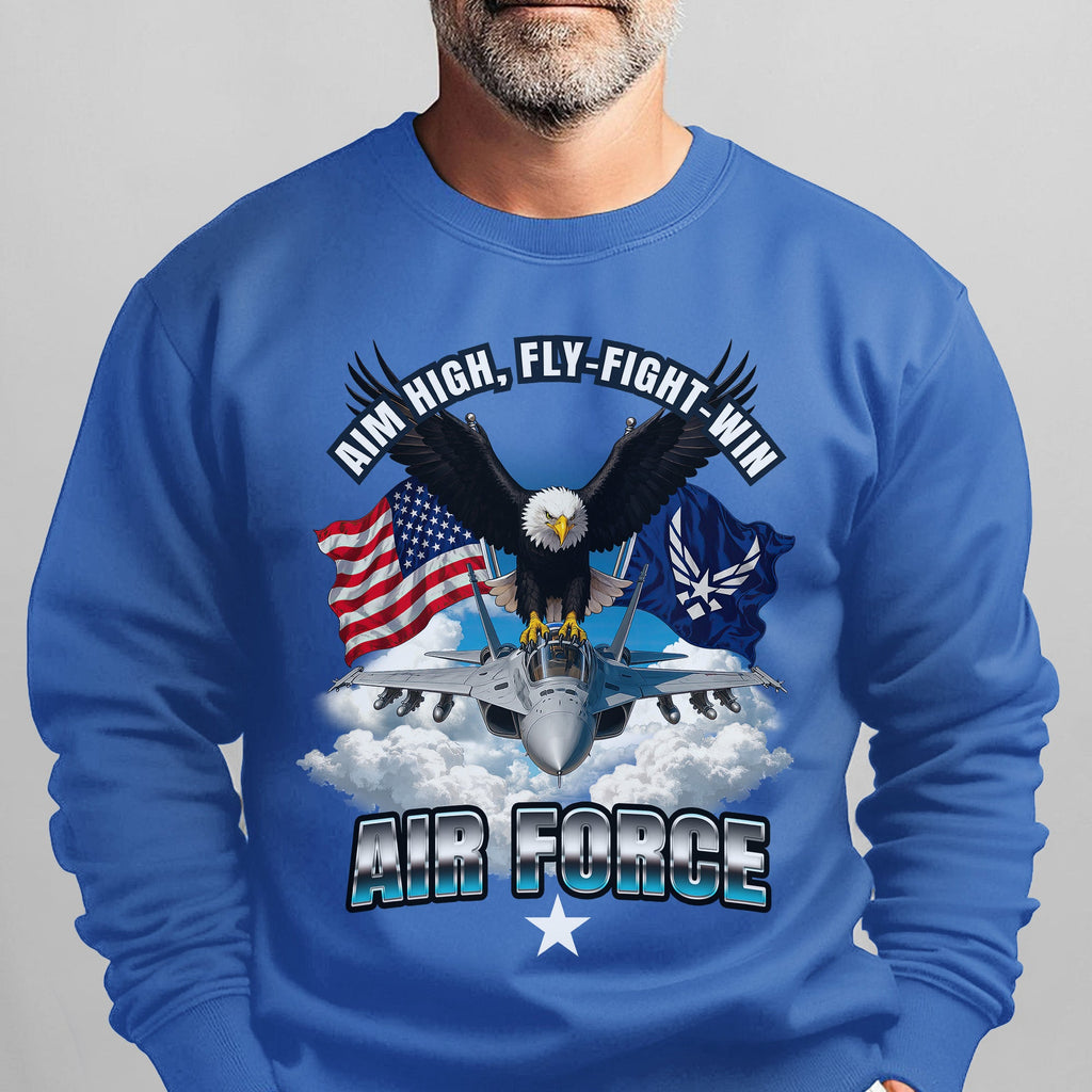 Aim High Fly Fight Win Air Force Sweatshirt product image 13