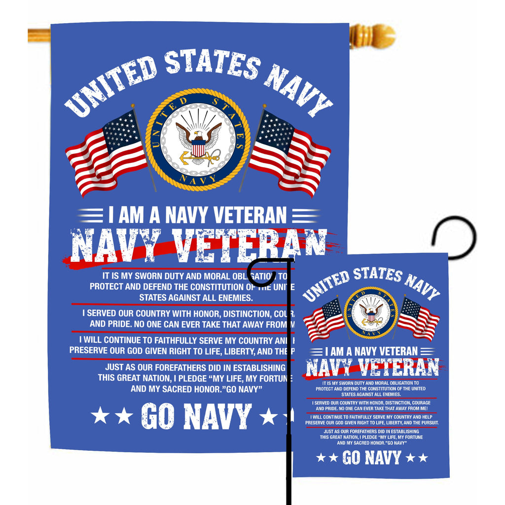 Navy Veteran Proud Service Flag