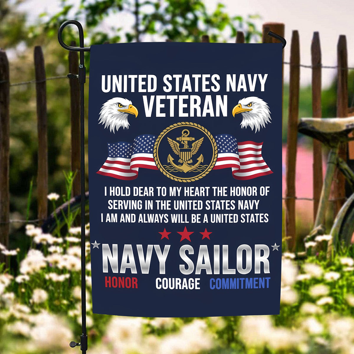 Navy Veteran Honor Commitment Flag