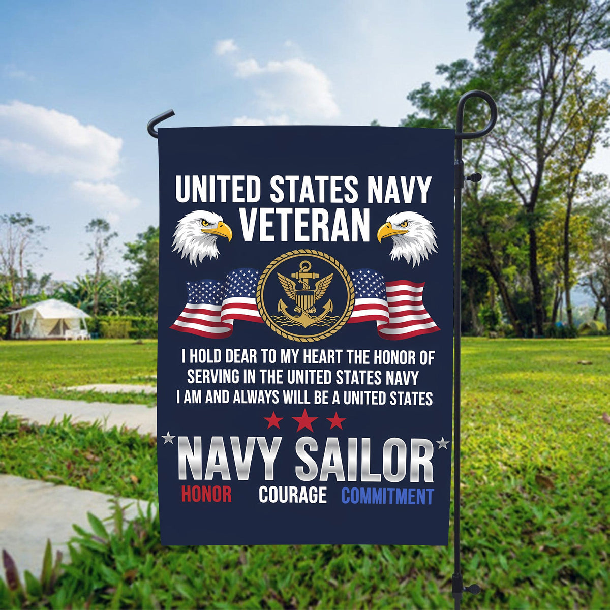 Navy Veteran Honor Commitment Flag