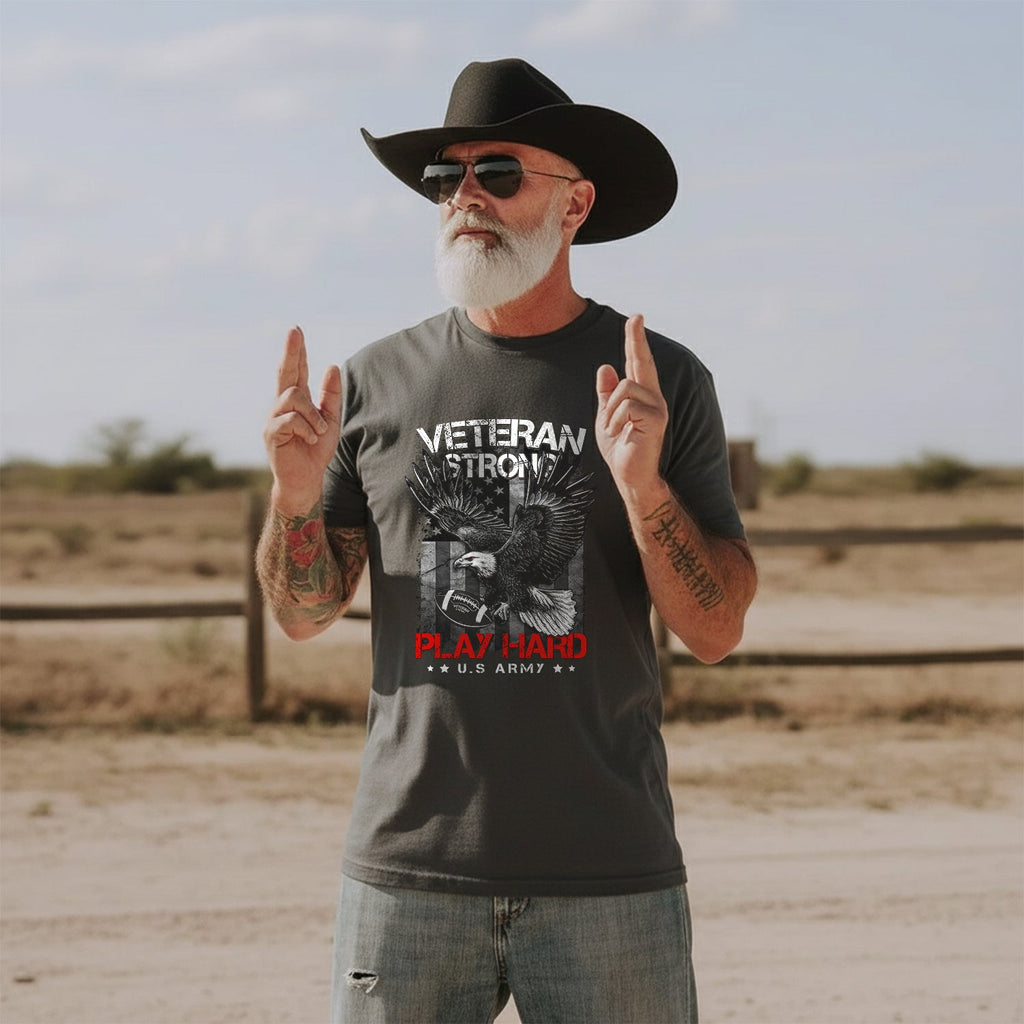Veterans Strong Play Hard US Military T-Shirt product image 4