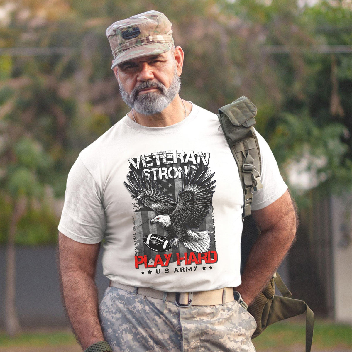 Veterans Strong Play Hard US Military T-Shirt product image 8